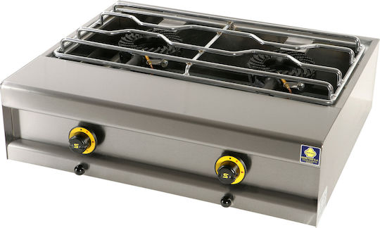 Sergas FL24 Tabletop Commercial LPG Burner with 2 Hearths 20kW 74x60x25cm 01294