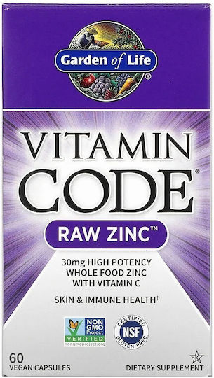 Garden Of Life Vitamin Code Raw Zinc 30mg Cu Vitamina C 60 Capsule Pe Bază De Plante