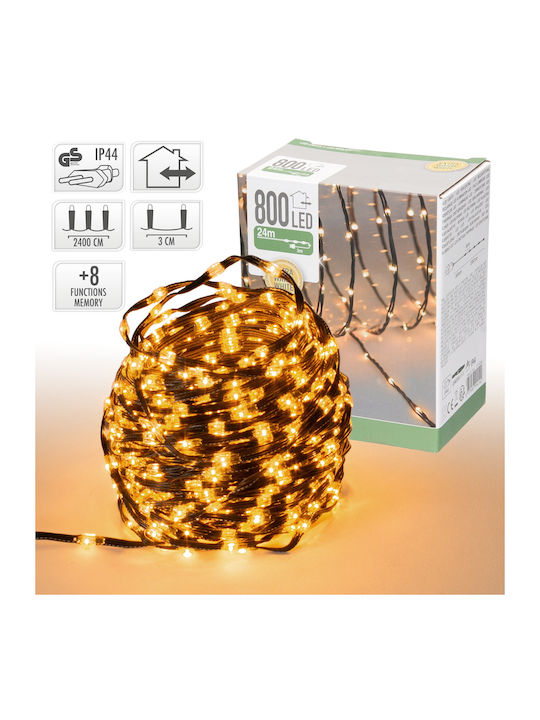 800 Λαμπάκια LED 24μ. Θερμό Λευκό σε Σειρά 800 Λαμπάκια LED 24μ. Θερμό Λευκό σε Σειρά