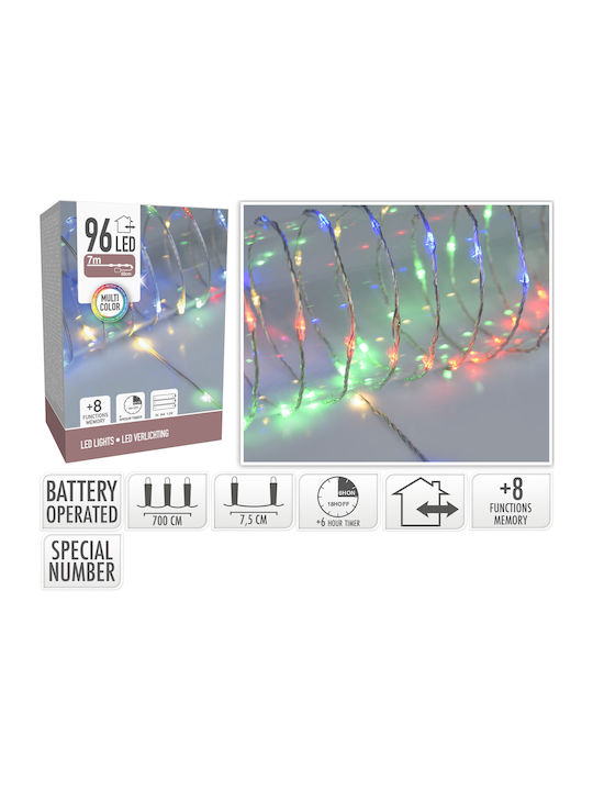 96 Λαμπάκια LED 7μ. Πολύχρωμα Μπαταρίας σε Σειρά 96 Λαμπάκια LED 7μ. Πολύχρωμα Μπαταρίας σε Σειρά