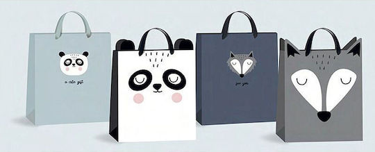 interDRUK Friends Paper Bag for Gift Blue 26x13x32cm.