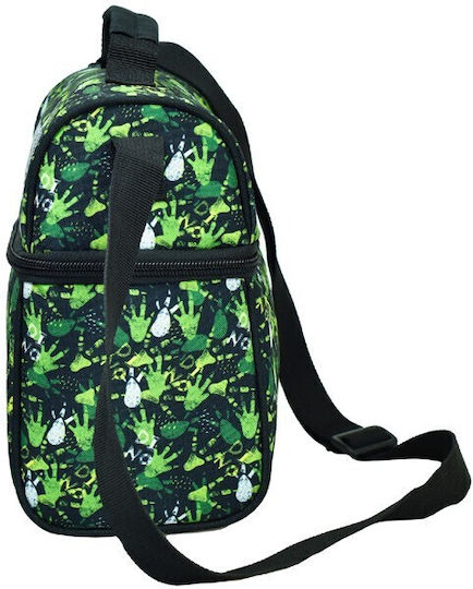 Back Me Up School Shoulder Lunch Bag 0.23lt Green Dinosaurs 19.5 x 14 x 22cm