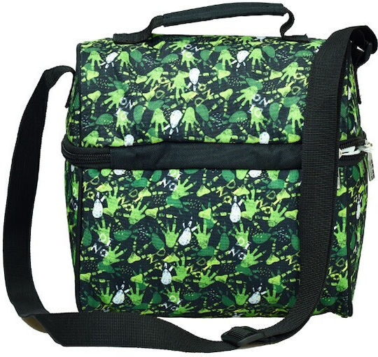Back Me Up School Shoulder Lunch Bag 0.23lt Green Dinosaurs 19.5 x 14 x 22cm