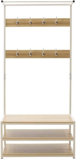 Ralph Entry Furniture with Hanger & Shoe Rack Natural / White 80x40x170cm