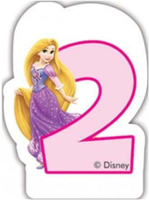 Procos Disney Princess Candle Birthday Candle Number "2" in Pink Color 82895