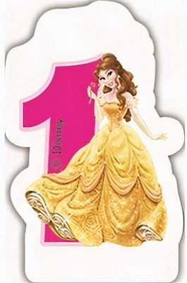 Procos Birthday Candle Disney Princess Birthday Candle Number "1" in Pink Color 82894