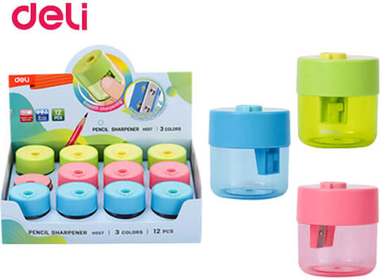 Deli Plastic Sharpener Barrel (Μiscellaneous Colours) 1pcs