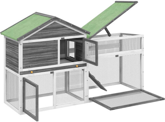 vidaXL 172277 Ξύλινο Κλουβί για Κουνέλια 185.5x60.5x109.5εκ.