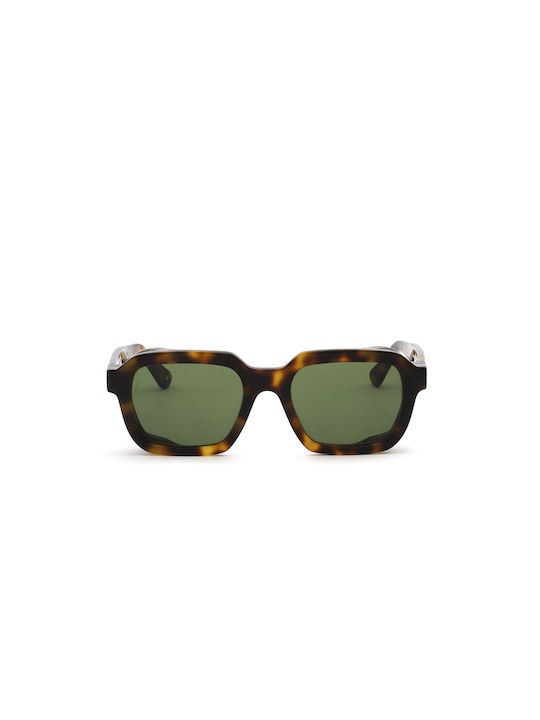 L.G.R. Raffaello Explorer Unisex Sonnenbrille mit Kunststoff Gestell Havana Maculato 39 / Green g15