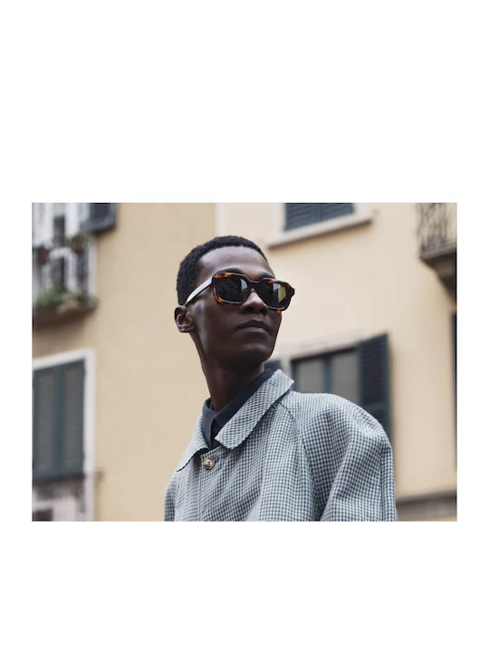 L.G.R. Raffaello Explorer Unisex Sonnenbrille mit Kunststoff Gestell Havana Maculato 39 / Green g15