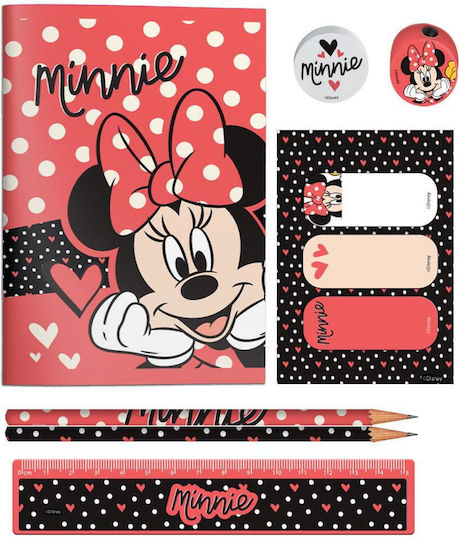 Diakakis Diakakis Kids Stationery Set with Pencil, Sharpener, Eraser, Notebook, Ruler and Pencil Case 10 Pieces