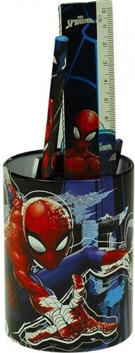 Gim Spiderman Παιδικό Σετ Γραφικής Ύλης με Μολύβι, Ξύστρα, Γόμα, Σημειωματάριο, Χάρακα και Μολυβοθήκη 7τμχ