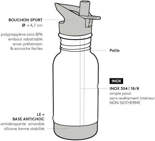 Gaspajoe Loopy Cat Παιδικό Παγούρι Σιλικόνης Non Spill Ροζ 400ml