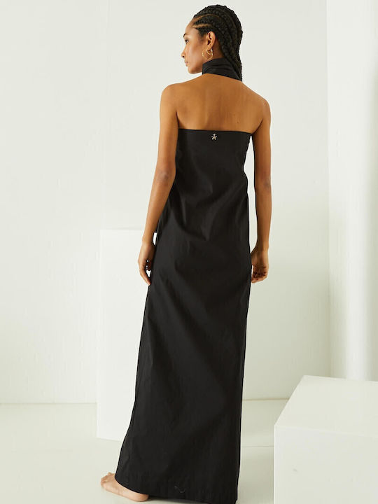 Summer Maxi Evening Strapless Black Dress