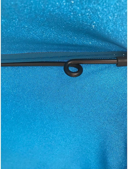 Campo Retro Folding Beach Umbrella Diameter 1.9m with UV Protection and Air Vent Capri Blue