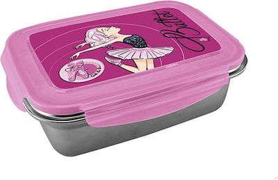 Graffiti Kids Lunch Stainless Steel Box 0.8lt Pink