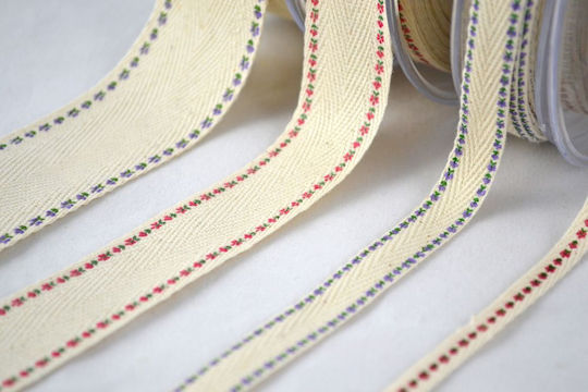 Kappa Decor Fabric Ribbon Floral Blue 13mm 18m 1pcs