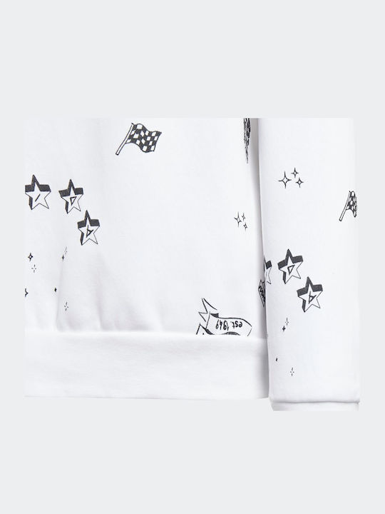 Fleece Παιδικό Φούτερ Λευκό Brand Love Allover Print