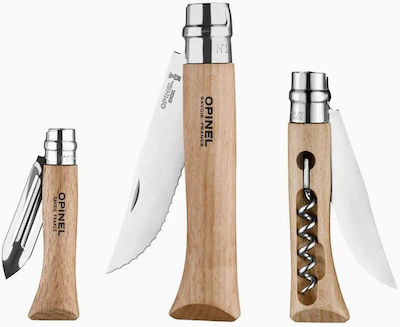 Opinel Nomad Cooking Kit Taschenmesser Silber mit Klinge aus Rostfreier Stahl