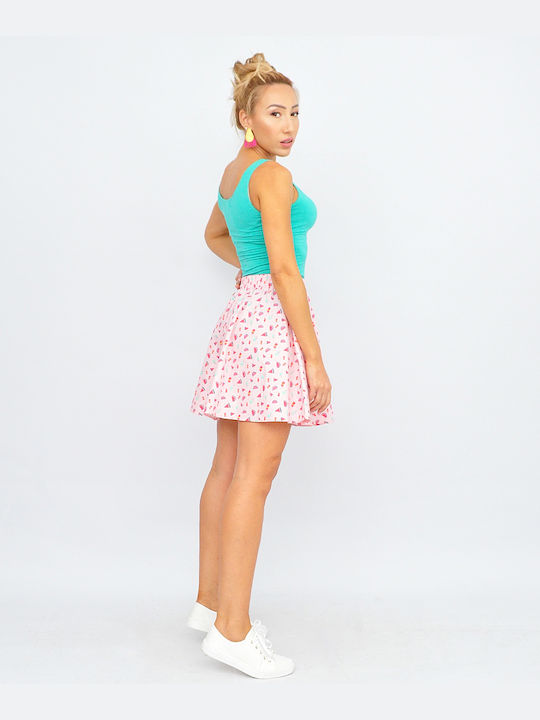 Brims and Trims Mini Skirt in Pink color