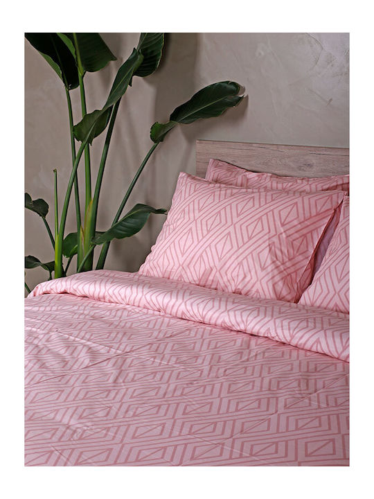 Sunshine Σετ Σεντόνια Υπέρδιπλα 235x270εκ. Cotton Feelings 2042 Pink