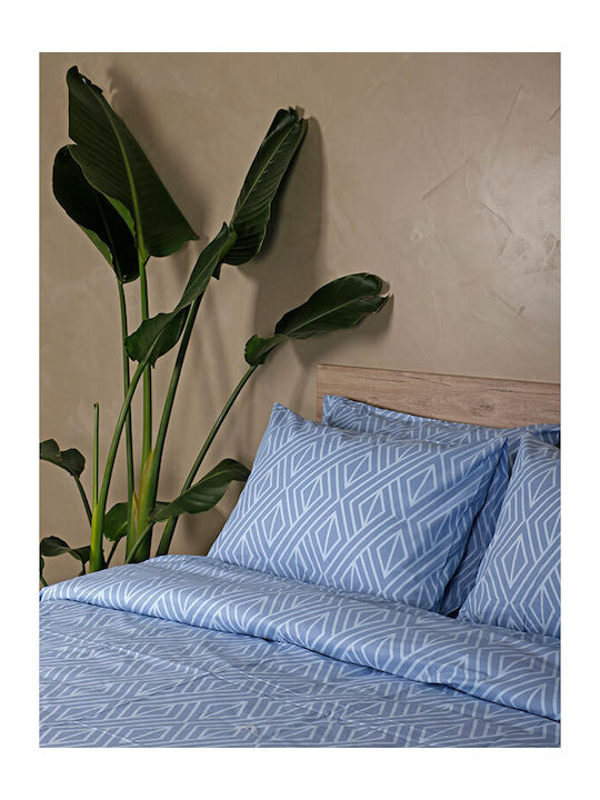 Sunshine Sheet Sets Queen 235x270cm. Cotton Feelings 2042 Blue 4pcs