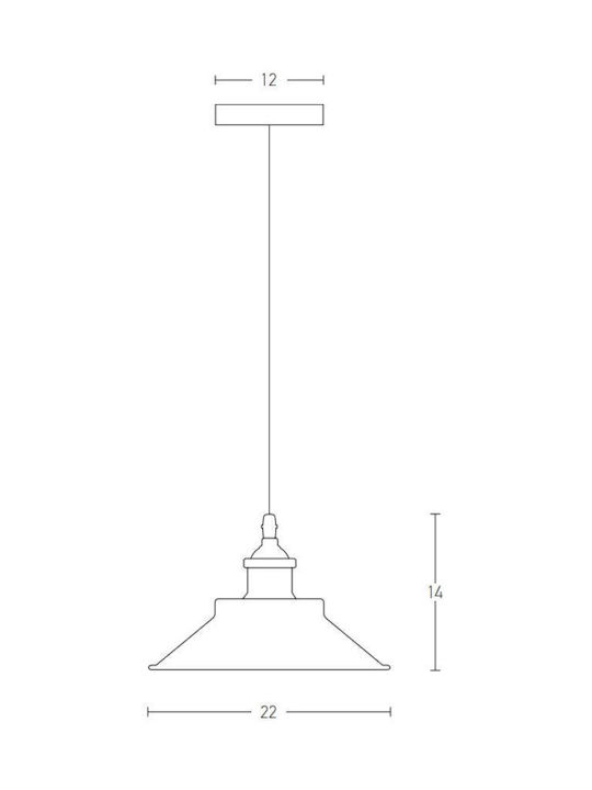 Zambelis Lights Pendant Light Black Bell with Socket E27 22x14cm