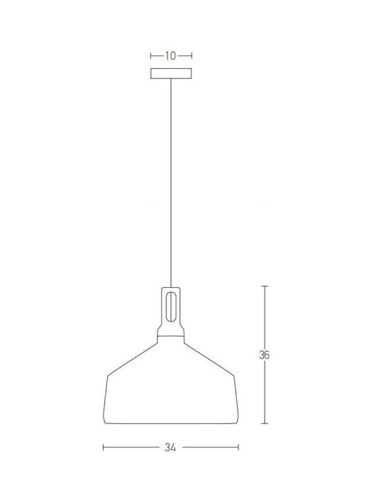 Zambelis Lights Verstellbar Hängelampe Weiß Glocke mit Fassung E27 34cm.