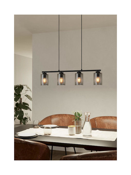 Eglo Zocabon Pendant Chandelier Rail for 4 Bulbs E27 Black