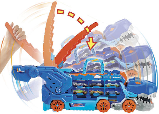 Hot Wheels City Ultimate T-Rex Transporter Track Mega Transporter 1:64 for Ages 4+
