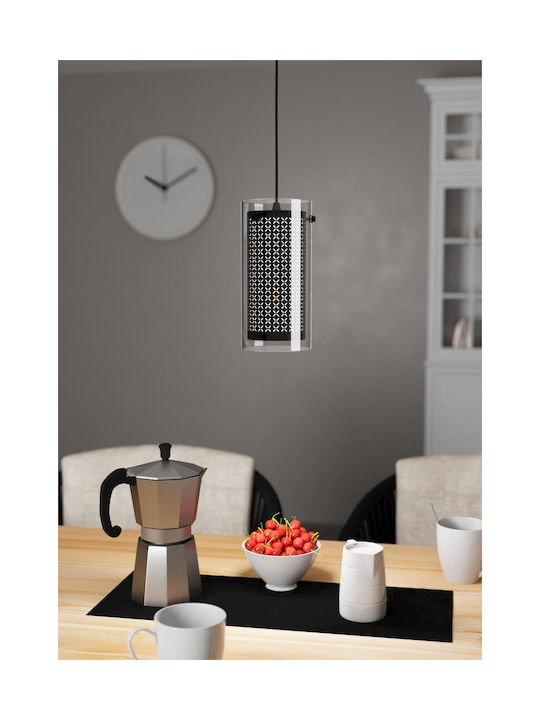 Eglo Pinto Textil 1 Pendant Light Single-Light for Socket E27 Black