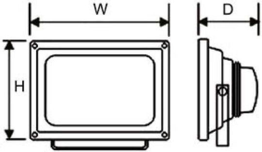 JF01C Στεγανός Προβολέας LED 10W Θερμό Λευκό 3000K IP65