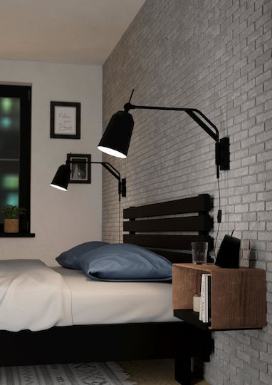 Eglo Loreto Lamp Wall Socket Black 36.5x36.5cm Eglo Loreto Lamp Wall Socket Black 36.5x36.5cm