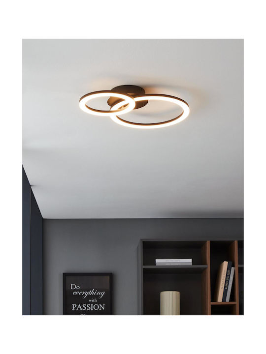 Eglo Parrapos-Z Μοντέρνα Μεταλλική Πλαφονιέρα Οροφής με Ενσωματωμένο LED σε Μαύρο χρώμα 44.5cm