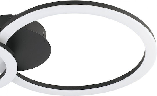 Eglo Parrapos-Z Smart Ceiling Mount Light 44.5cm Black with Integrated LED and Remote Control