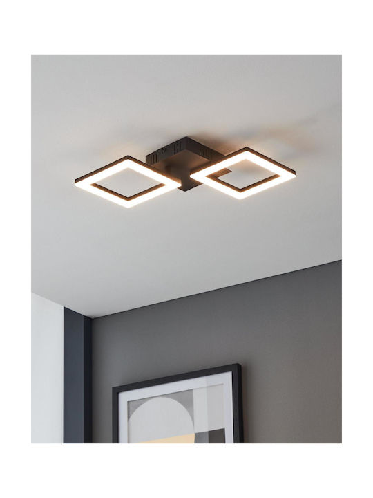 Eglo Paranday-Z Μοντέρνα Μεταλλική Πλαφονιέρα Οροφής με Ενσωματωμένο LED σε Μαύρο χρώμα 47cm