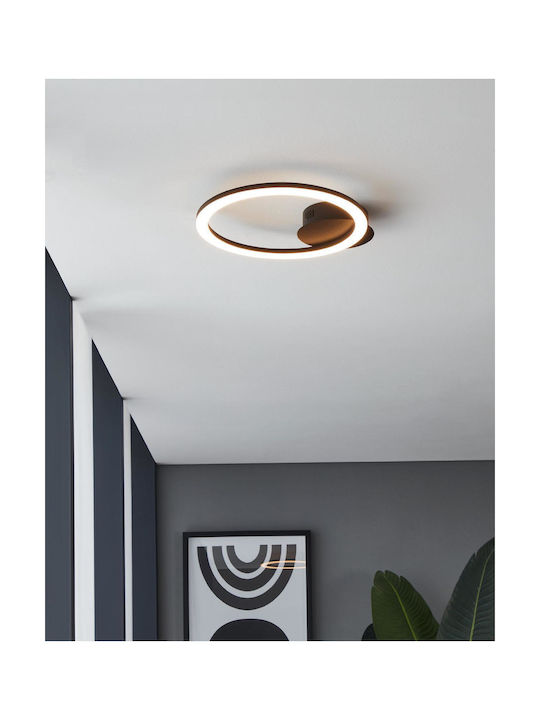 Eglo Parrapos-Z Smart Ceiling Mount Light 34cm Black with Integrated LED and Remote Control
