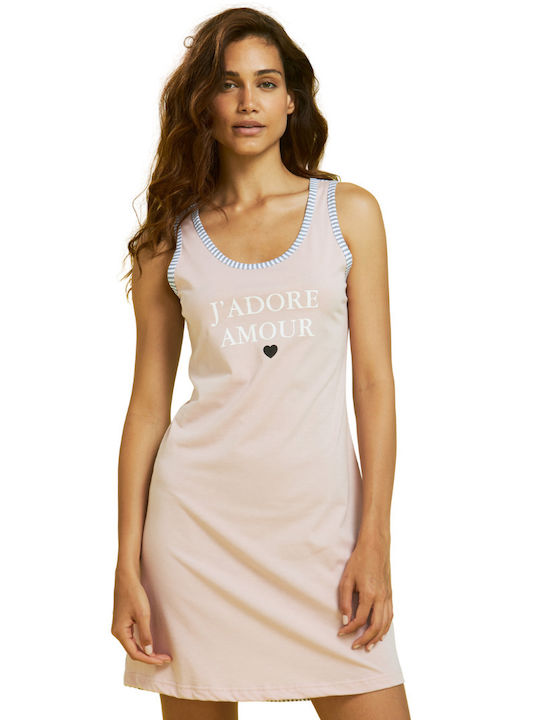 Noidinotte Summer Cotton Women's Nightdress Pink