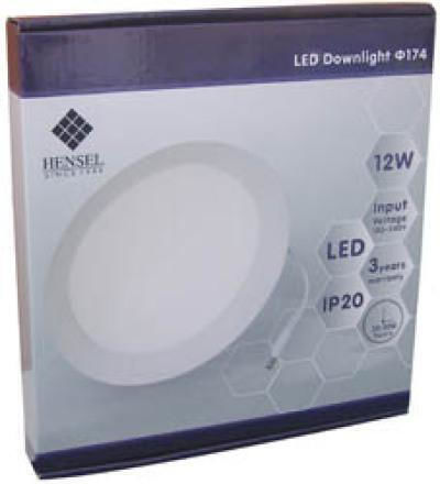 Downlight Στρογγυλό Χωνευτό LED Panel 12W με Θερμό Λευκό Φως 3000K 17.4εκ.