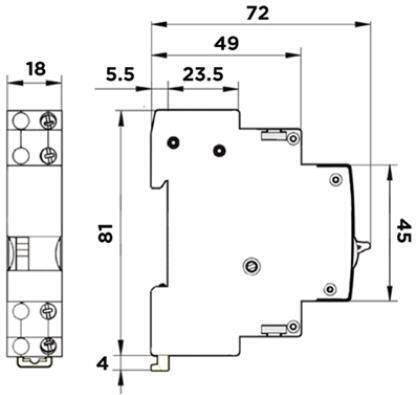 Maxge Phase Relay Latching 16A Single Pole with Voltage 230V 1NO 230VAC/110VDC MGIR MXG