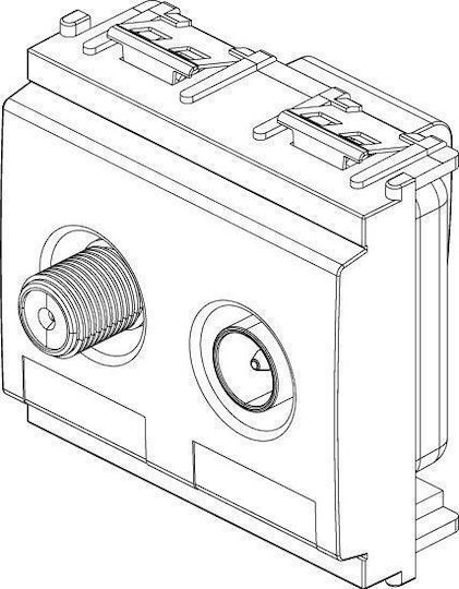 Vimar TV-, Satelliten- und Radiobuchse Grundlegend in Gray Farbe 16307.01