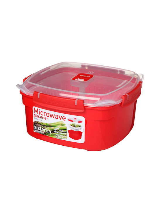 Sistema Lunchbox Kunststoff Red Geeignet für die Mikrowelle 2400ml 1Stück