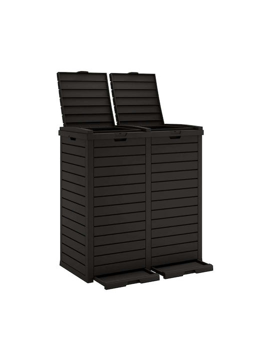 vidaXL Κάδος Απορριμμάτων Πλαστικός Μαύρος 78x41x86cm