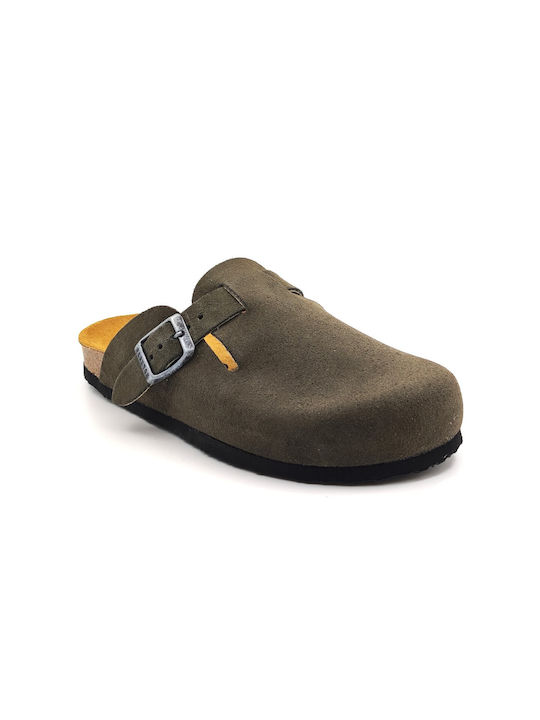 Plakton Leather Clogs Green