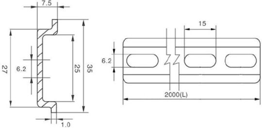 Support Rail Electrical Panel 10pcs 03.037.0005