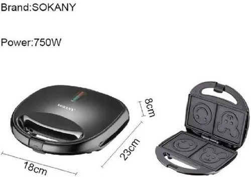 Sokany SK-122 Τοστιέρα για 2 Τοστ 750W Μαύρη