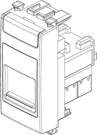 Vimar Μονή Πρίζα Δικτύου RJ45 με Πλαίσιο Τύπου Cat6 σε Γκρι Χρώμα 19337.6