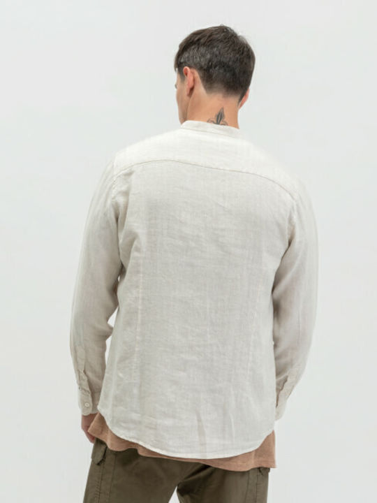 Long-sleeved Linen Shirt Beige