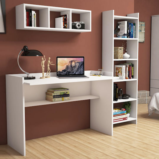 HomeMarkt Σετ Γραφείου 3τμχ Λευκό HM11776.11