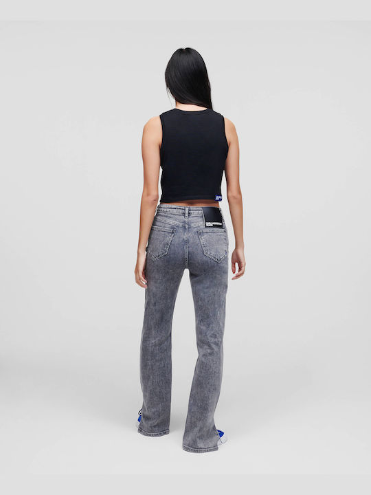 Karl Lagerfeld Women's Jean Trousers in Straight Line Gray